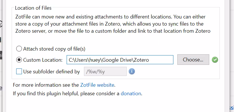 screenshot of location of files