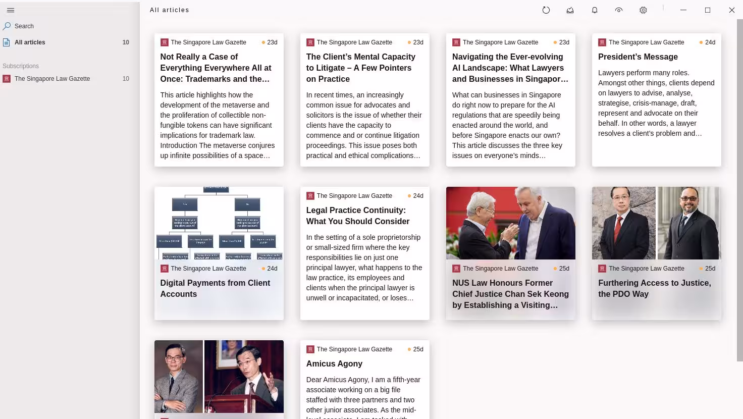 Screenshot of Fluent Reader